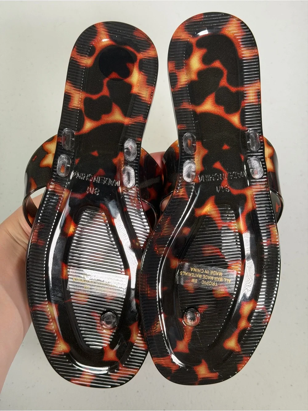 Caroline Constas New York Tortoise Jelly Flip Flop Sandals